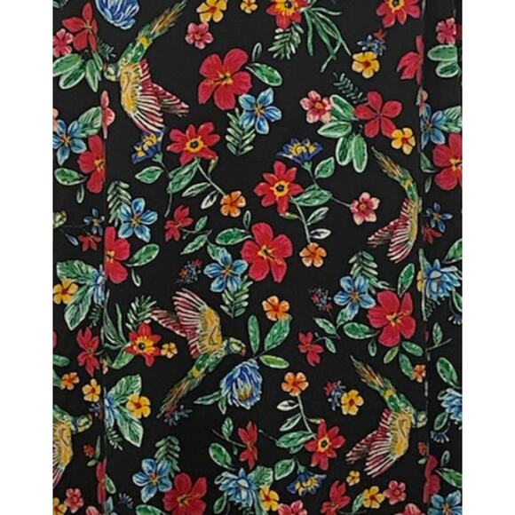 OLD NAVY Womens M Tropical Bird Parrot V-neck Flowy Mini Dress Resortwear Summer - Picture 4 of 7